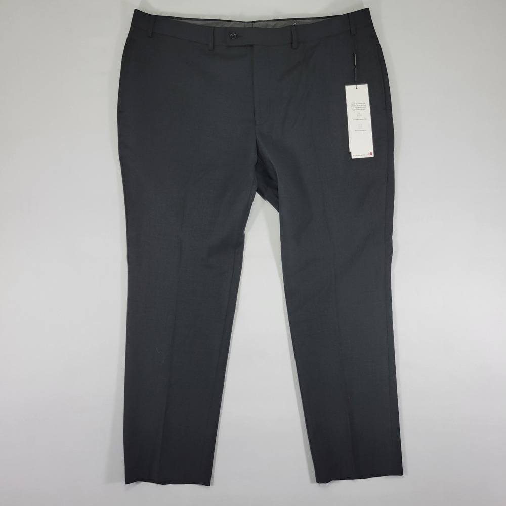 Calvin Klein‎ Men's Dress Pant Trousers Gray Wool Blend SLIM Fit 42x30 NEW